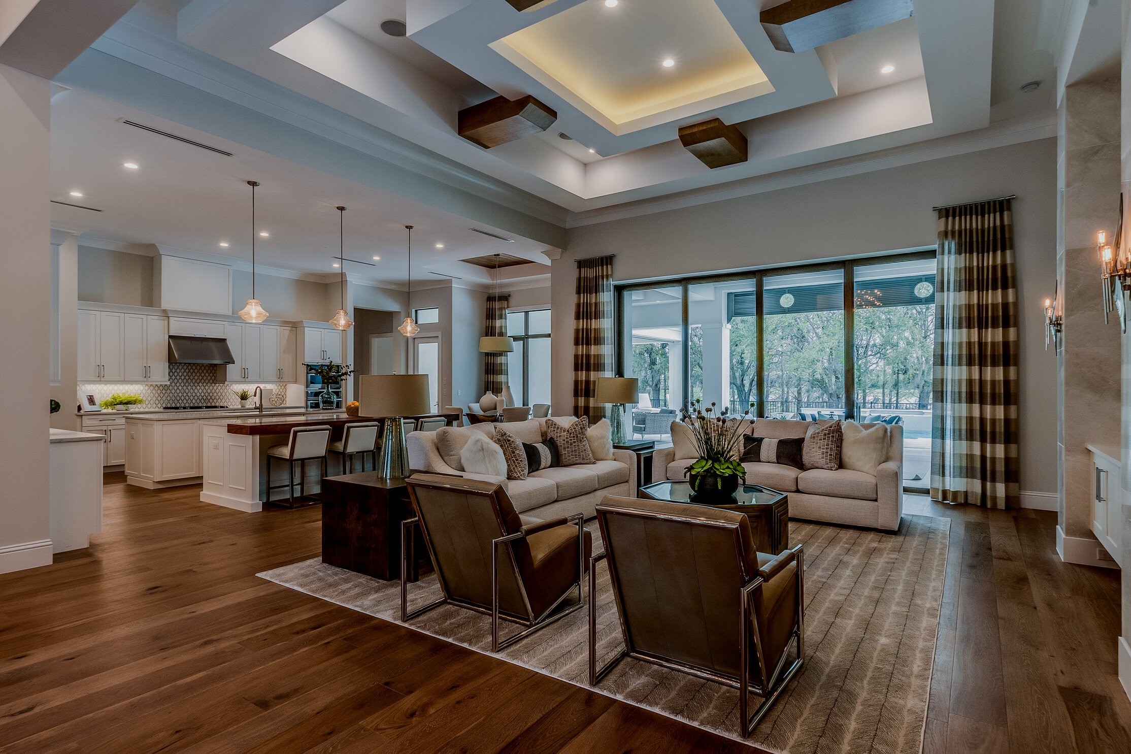 Spacious great room in newly built Florida home